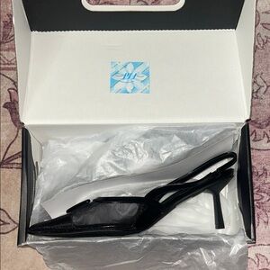 Fashion Nova Black Mesh Slingback Heels